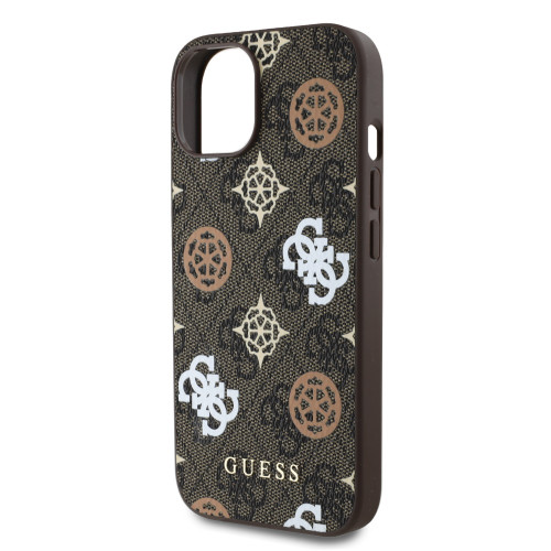 3020 GUESS HC MAGSAFE PU PEONY ON 4G BACKGROUND BROWN iPhone 15