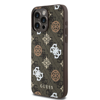 3037 GUESS HC MAGSAFE PU PEONY ON 4G BACKGROUND BROWN iPhone 15 PRO
