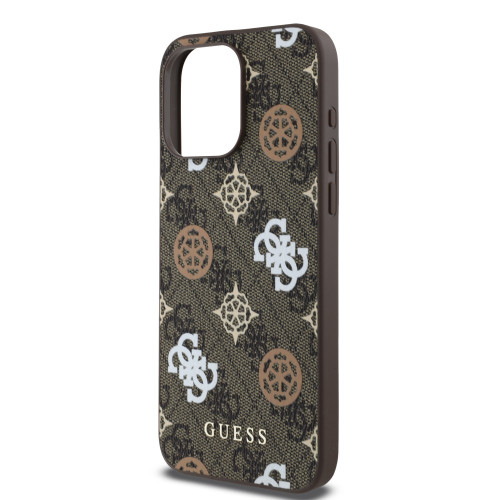 3037 GUESS HC MAGSAFE PU PEONY ON 4G BACKGROUND BROWN iPhone 15 PRO