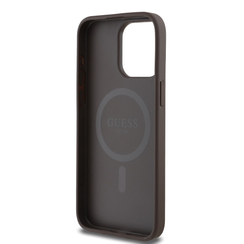 3037 GUESS HC MAGSAFE PU PEONY ON 4G BACKGROUND BROWN iPhone 15 PRO