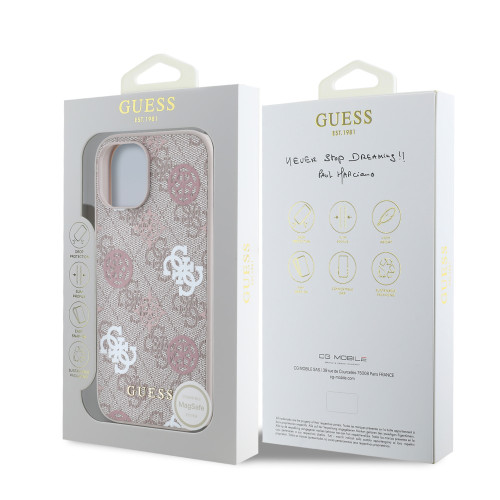3327 GUESS HC MAGSAFE PU PEONY ON 4G BACKGROUND PINK iPhone 15