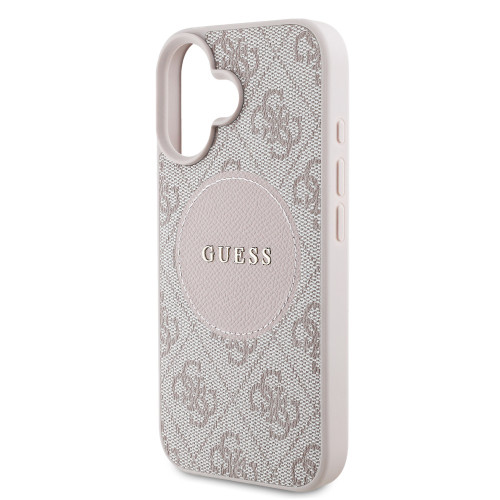6774 GUESS HC MAGSAFE PU 4G CIRCLE W/ CLASSIC LOGO PINK iPhone 16