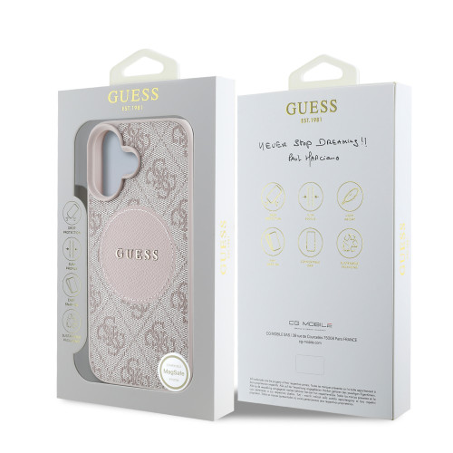 6774 GUESS HC MAGSAFE PU 4G CIRCLE W/ CLASSIC LOGO PINK iPhone 16