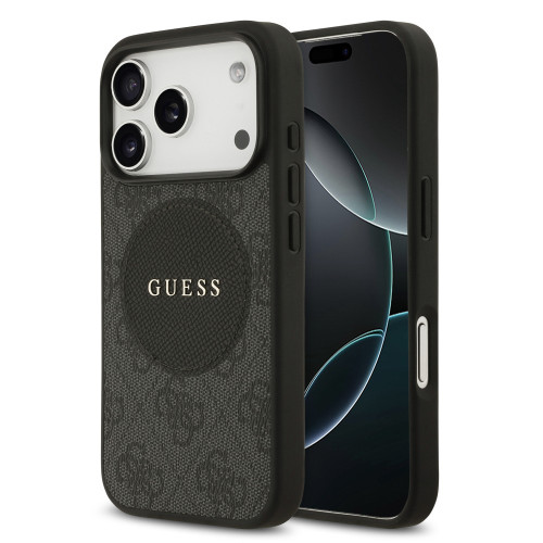 9984 GUESS HC MAGSAFE PU 4G CIRCLE W/ CLASSIC LOGO BLACK iPhone 17 PRO