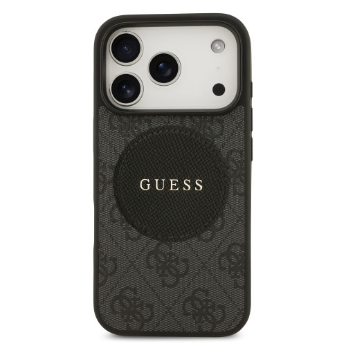 9984 GUESS HC MAGSAFE PU 4G CIRCLE W/ CLASSIC LOGO BLACK iPhone 17 PRO