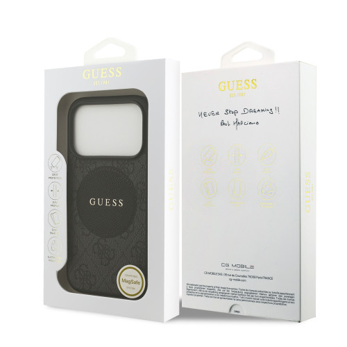 9984 GUESS HC MAGSAFE PU 4G CIRCLE W/ CLASSIC LOGO BLACK iPhone 17 PRO