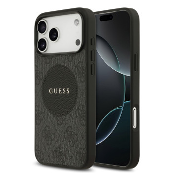 9991 GUESS HC MAGSAFE PU 4G CIRCLE W/ CLASSIC LOGO BLACK iPhone 17 PRO MAX