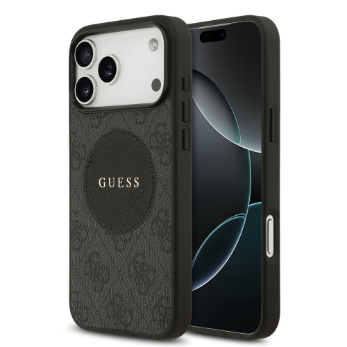 9991 GUESS HC MAGSAFE PU 4G CIRCLE W/ CLASSIC LOGO BLACK iPhone 17 PRO MAX