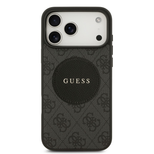 9991 GUESS HC MAGSAFE PU 4G CIRCLE W/ CLASSIC LOGO BLACK iPhone 17 PRO MAX