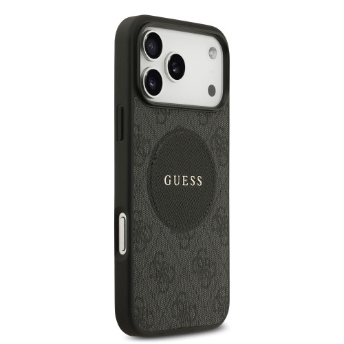 9991 GUESS HC MAGSAFE PU 4G CIRCLE W/ CLASSIC LOGO BLACK iPhone 17 PRO MAX