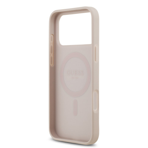0072 GUESS HC MAGSAFE PU 4G CIRCLE W/ CLASSIC LOGO PINK iPhone 17 PRO MAX