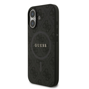 0966 GUESS HC MAGSAFE PU 4G RING CLASSIC LOGO BLACK iPhone17