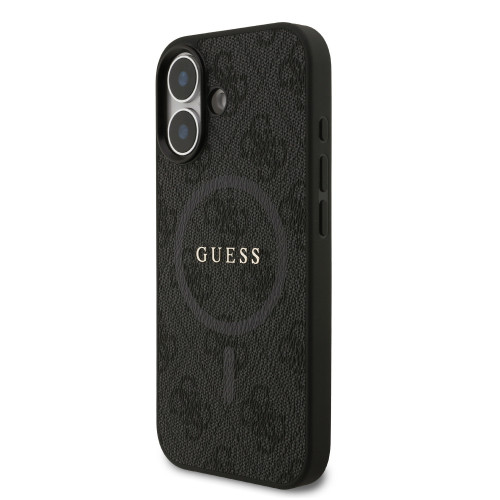 0966 GUESS HC MAGSAFE PU 4G RING CLASSIC LOGO BLACK iPhone17