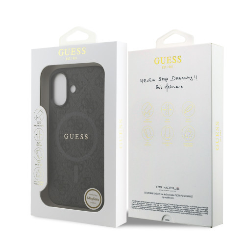 0966 GUESS HC MAGSAFE PU 4G RING CLASSIC LOGO BLACK iPhone17