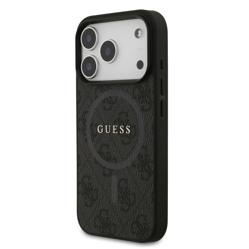 0980 GUESS HC MAGSAFE PU 4G RING CLASSIC LOGO BLACK iPhone 17 PRO