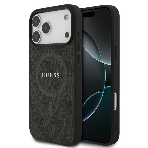 0997 GUESS HC MAGSAFE PU 4G RING CLASSIC LOGO BLACK iPhone 17 PRO MAX