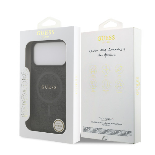 0997 GUESS HC MAGSAFE PU 4G RING CLASSIC LOGO BLACK iPhone 17 PRO MAX