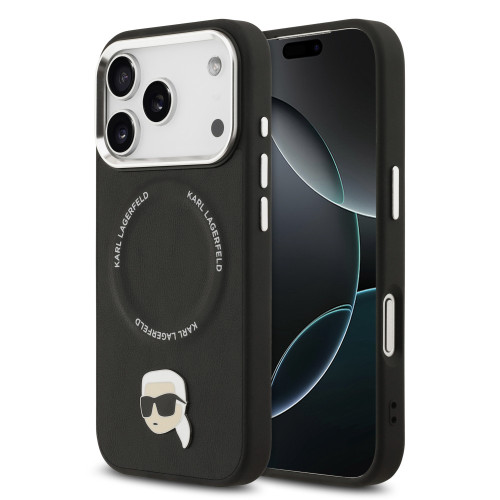 5640 KARL HC MAGSAFE PU KARL PIN BLACK iPhone 17 PRO MAX