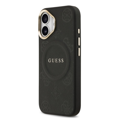 9674 GUESS HC MAGSAFE PU W/ PEONY HOT STAMP BLACK iPhone 17