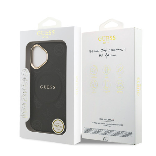 9674 GUESS HC MAGSAFE PU W/ PEONY HOT STAMP BLACK iPhone 17