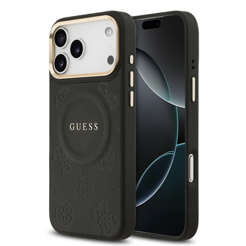 9704 GUESS HC MAGSAFE PU W/ PEONY HOT STAMP BLACK iPhone 17 PRO MAX