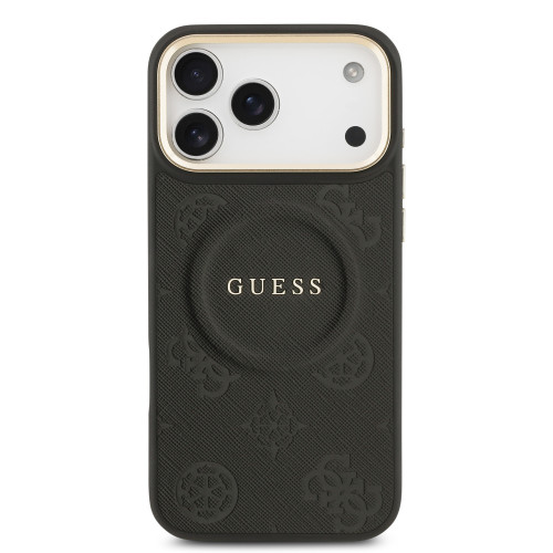 9704 GUESS HC MAGSAFE PU W/ PEONY HOT STAMP BLACK iPhone 17 PRO MAX