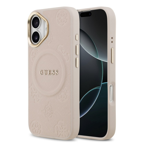 9834 GUESS HC MAGSAFE PU W/ PEONY HOT STAMP PINK iPhone 17