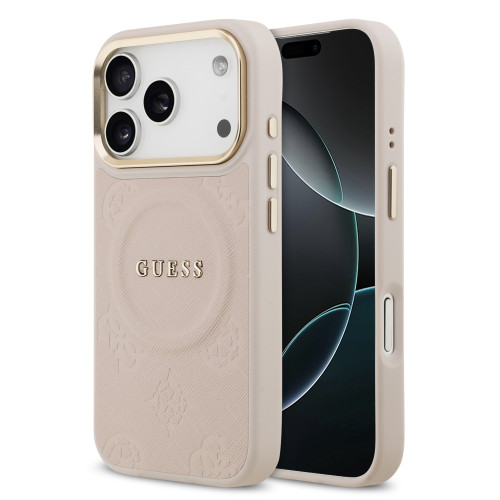 9858 GUESS HC MAGSAFE PU W/ PEONY HOT STAMP PINK iPhone 17 PRO