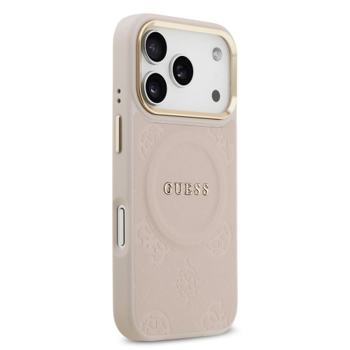 9858 GUESS HC MAGSAFE PU W/ PEONY HOT STAMP PINK iPhone 17 PRO