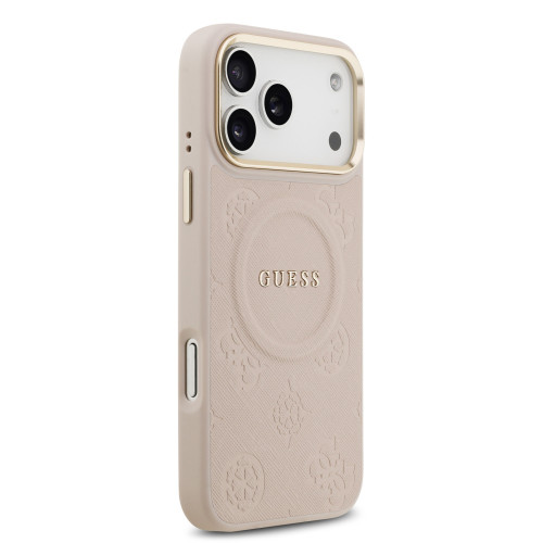 9865 GUESS HC MAGSAFE PU W/ PEONY HOT STAMP PINK iPhone 17 PRO MAX