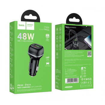 HOCO Z58A Зарядно за кола USB+USB-C PD20W + QC3.0 38W