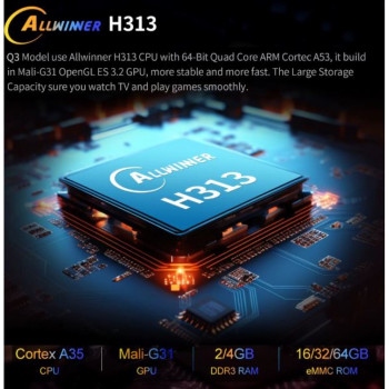 Q3 TV Box с Android 14 – 8GB RAM, 128GB памет, 4K Ultra HD, двулентов WiFi и Bluetooth