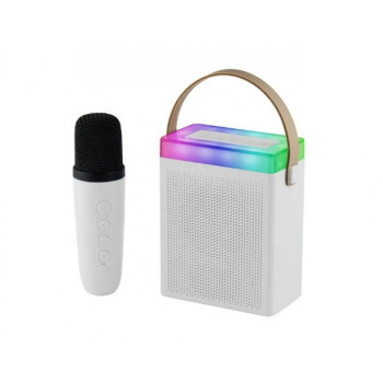 Преносима Tонколона KISONLI G22, Bluetooth (Бял) Караоке, USB, SD, FM, AUX LED RGB