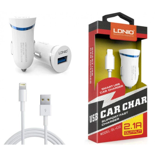 12V Зарядно LDNIO DL-C12 2.1A Lightning