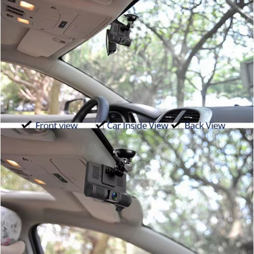 505 Автомобилен видеорегистратор 3 камери, 4.0" дисплей, Full HD 1080P, Night Vision, Motion Detection