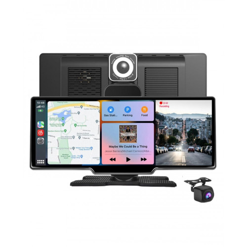 C200 10-инчов Apple Carplay/Android Auto +Видеорегистратор Безжична автомобилна стерео GPS навигация автомобилен екран , Bluetooth, Siri/Google Assistant
