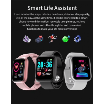 D20/Y68 Смарт спортна гривна Smart bracelet - Черен