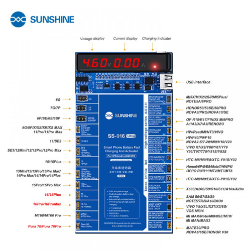 SUNSHINE SS-916 ultra IP устройство за активиране на зареждане и зареждане на Android и iPhone