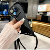 TP-16 Силиконов калъф с връзка за iPhone 13 Pro Max - Черен