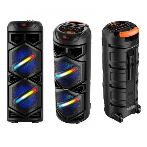 Караоке тонколона инча CH-8500 8.5"x2 | 40W, LED RGB, Микрофон