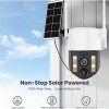 IP Соалрна Камера HY-D0113F 4G 4MP 1080P ( APP:V380PRO ) HD 360 градуса с микрофон и високоговорител и LED светлина
