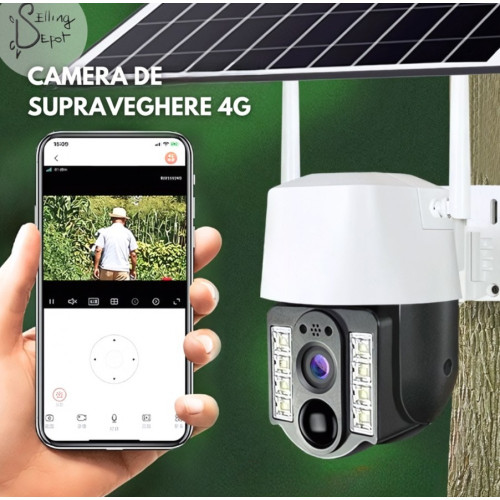 IP Соалрна Камера HY-D0113F 4G 4MP 1080P ( APP:V380PRO ) HD 360 градуса с микрофон и високоговорител и LED светлина
