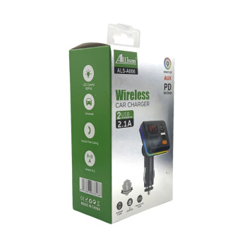 ALLISON ALS-A666 FM Трансмитер с bluetooth (2*USB изход+USB-C PD) +дистанционно