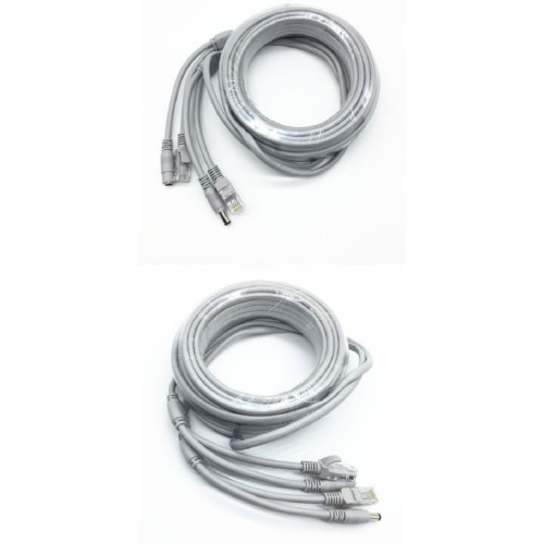 RJ45 удължителен интернет кабел за видеонаблюдение DC - 5M