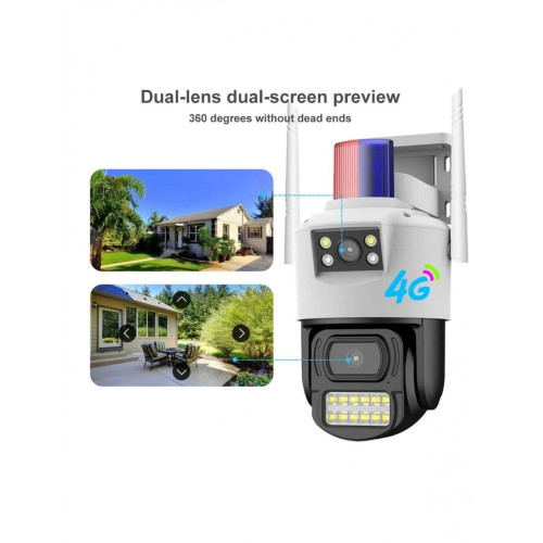 SC07 1440P 360 4G SIM+LAN ( APP:V380PRO ) Двойна Външна охранителна камера 3.0MP Infrared 3.6mm