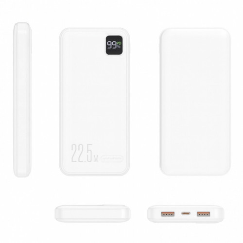 WUW Y137 22.5W POWER BANK 2X USB 1X USB-C OUT/IN - 10,000 mAh - Бял WUW Y137 22.5W POWER BANK 2X USB 1X USB-C OUT/IN - 10,000 mAh - Бял