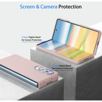 Z15 Silicone case за Samsung Z Fold 5 от 2 части - Бледо розов