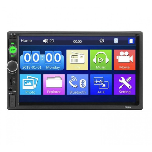 7010 7" Автомобилен мултимедиен плейър 7010B, IPS тъчскрийн, Bluetooth, FM, USB, AUX, MP5
