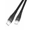 L✮Star LS-232 100W Плетен Кабел Fast Type-C към Type-C 2M - Черен L✮Star LS-232 100W Плетен Кабел Fast Type-C към Type-C 2M - Черен