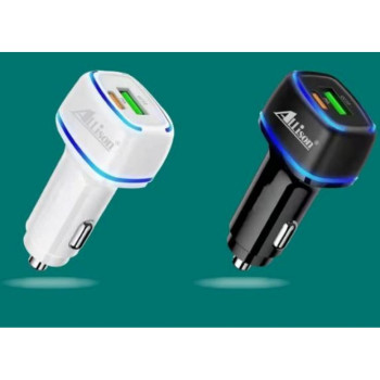 ALLISON A600 12V 18W Адаптер с 2 изхода PD18W+QC3.0 с LED осветление - Бял